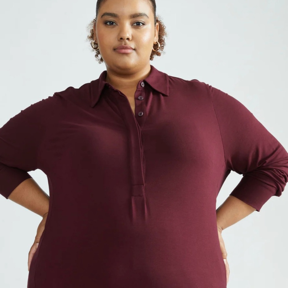 Universal Standard Elbe Popover Liquid Jersey Shirt